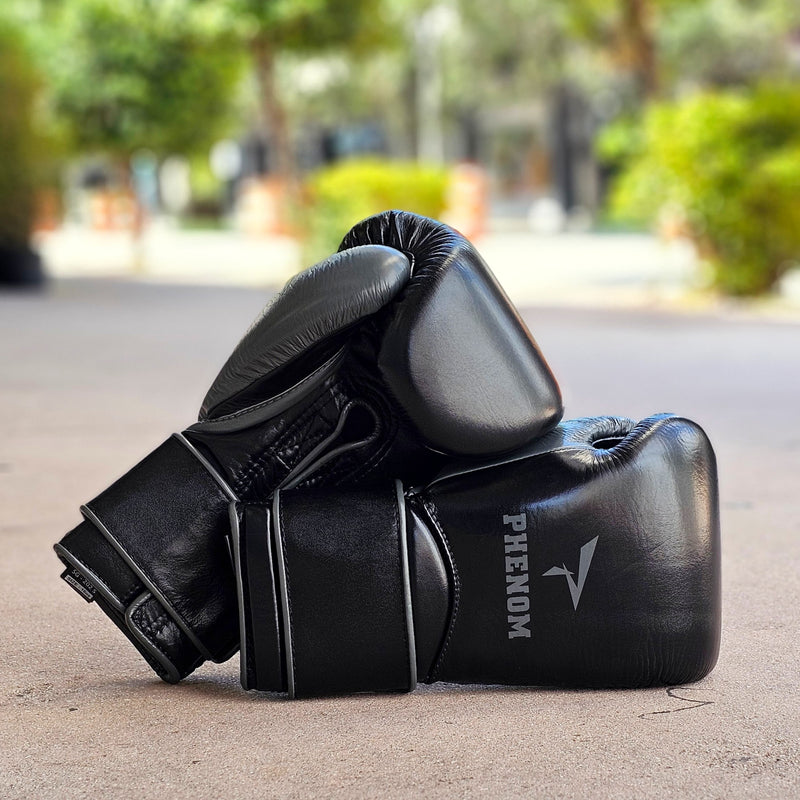 PHENOM BOXING GLOVES ELITE SG202S HOOK AND LOOP BLACK/GREY