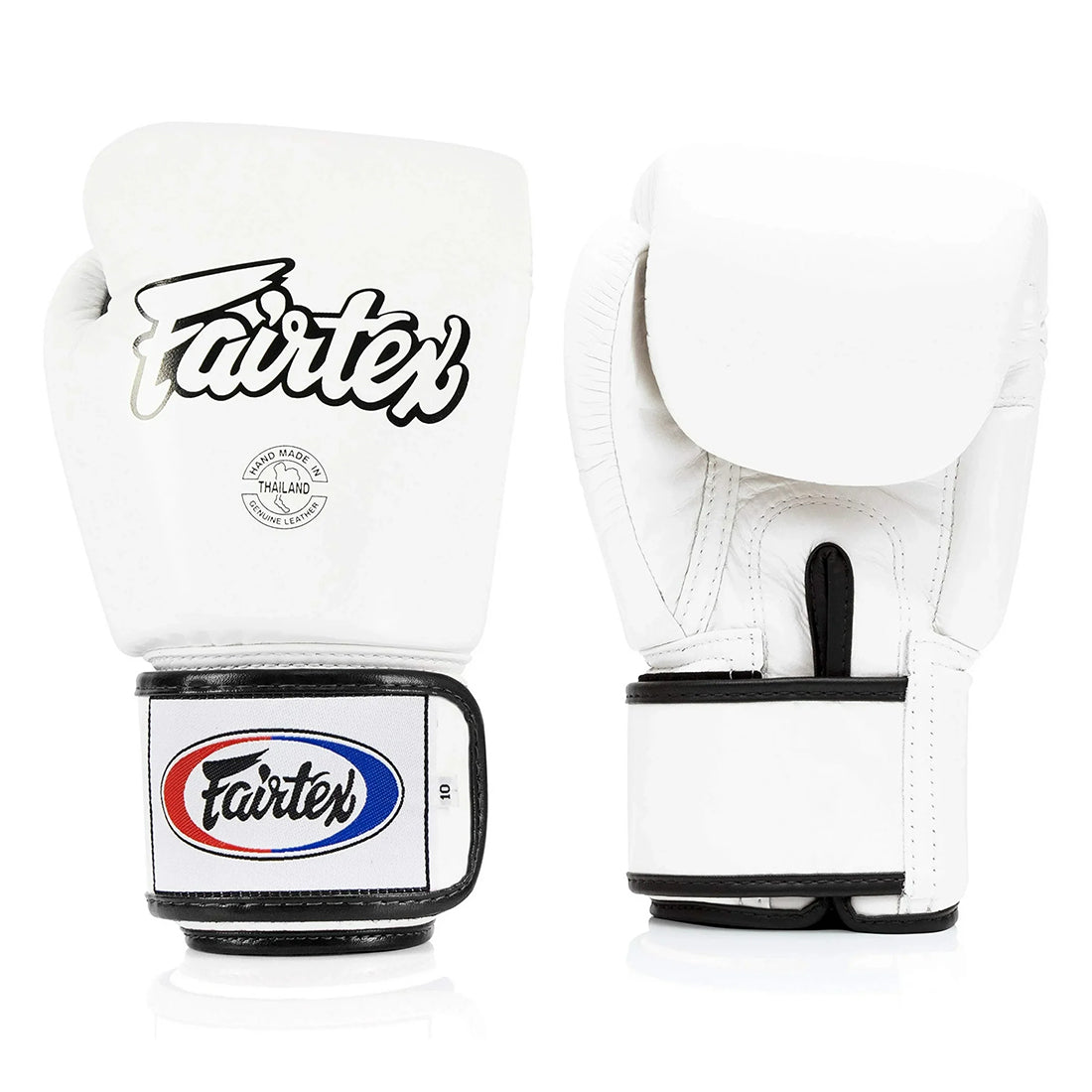 FAIRTEX GLOVES BGV1 HOOK AND LOOP LEATHER WHITE