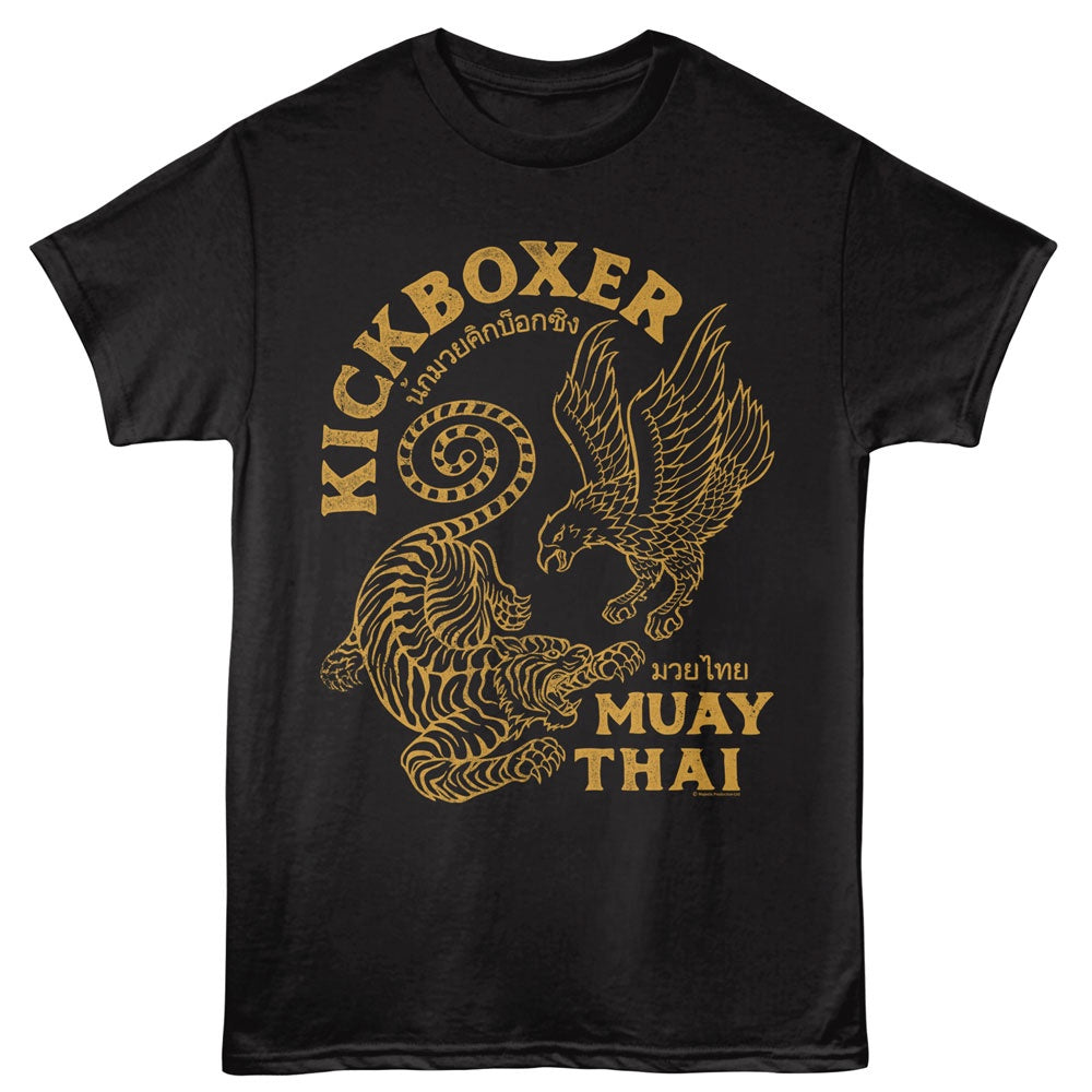 KICK BOXER SHIRT TIGER EAGLE MUAY THAI BLACK/GOLD