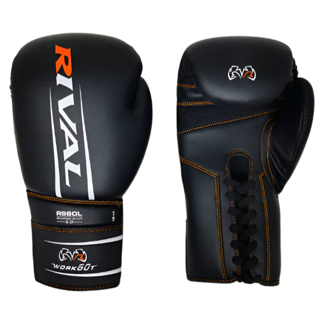 RIVAL GLOVES RS60L SPARRING GLOVE 2.0 LACE BLACK – MSM FIGHT SHOP