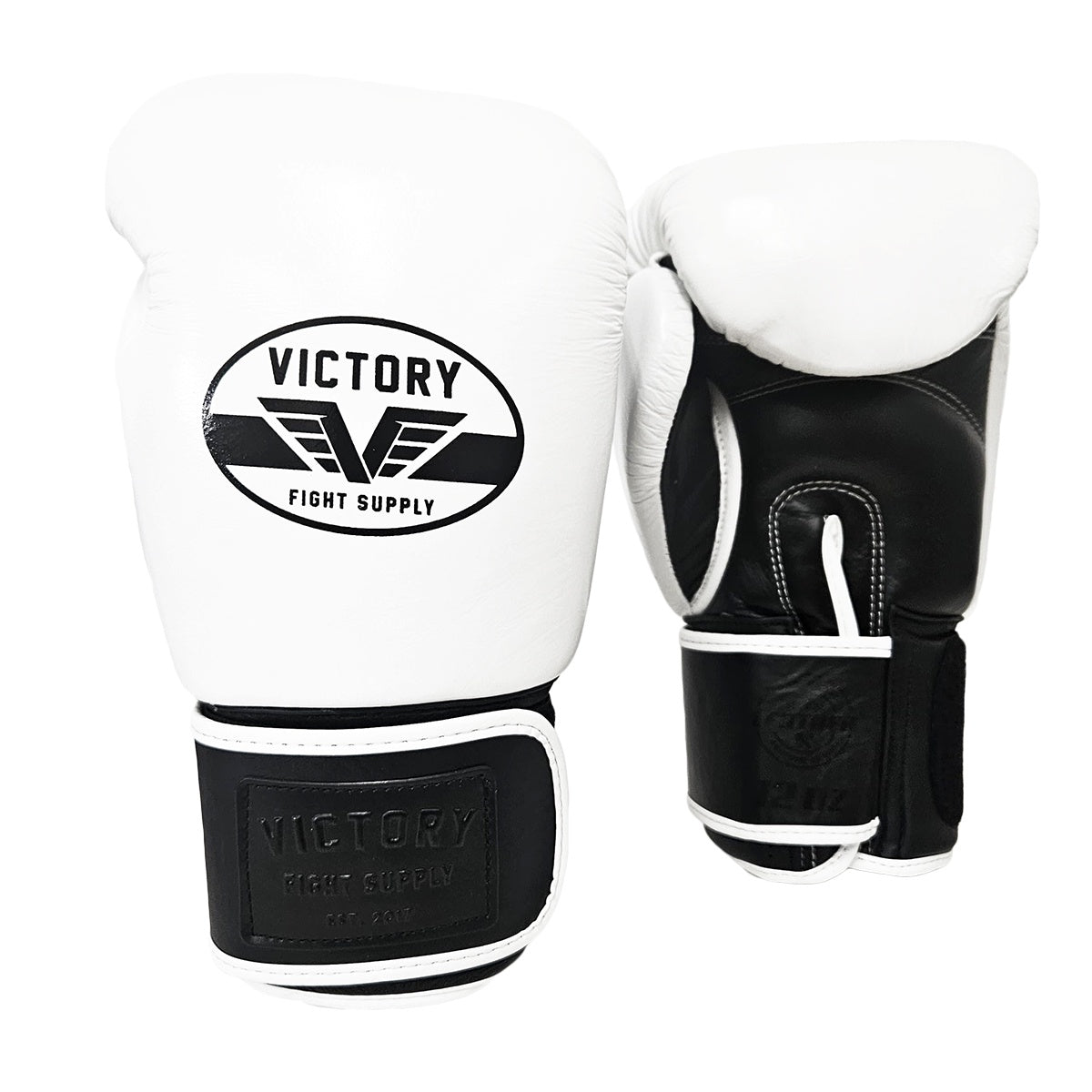 VICTORY GLOVES MUAY THAI LEATHER WHITE/BLACK