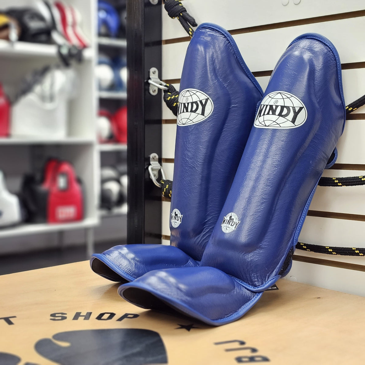 WINDY SHINGUARDS LPL3 SPARRING LEATHER BLUE