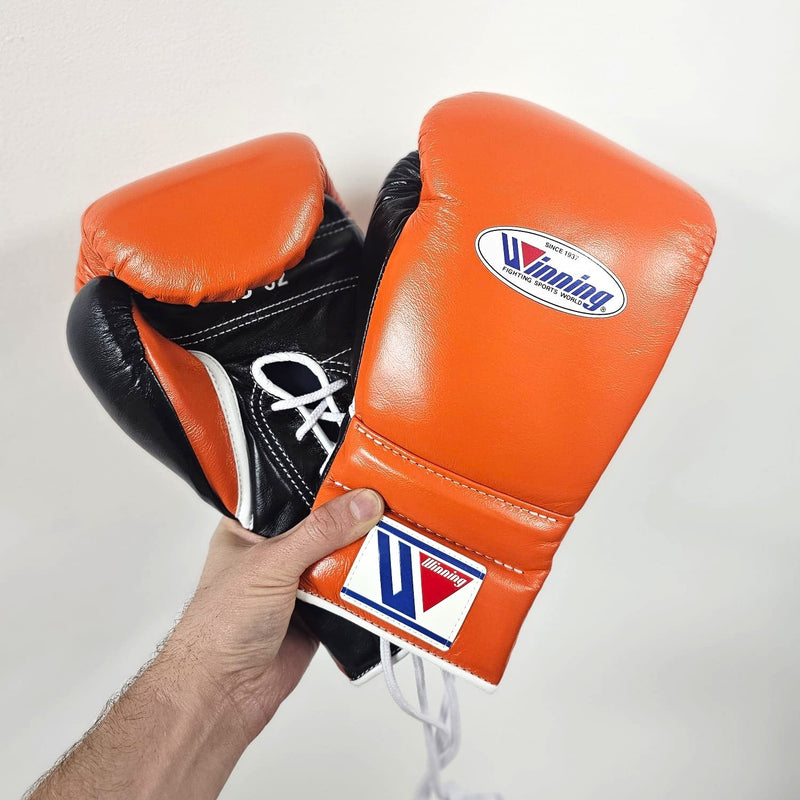 WINNING GLOVES CUSTOM LACE ORANGE/BLACK 16OZ