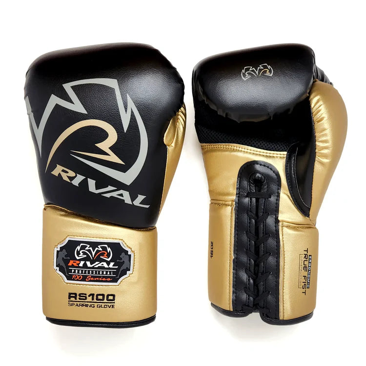 RIVAL GLOVES LACE RS100 LIMITED EDITION BLACK/GOLD | MSM FIGHT SHOP RIVAL GLOVES LACE RS100 LIMITED EDITION BLACK/GOLD | MSM FIGHT SHOP
