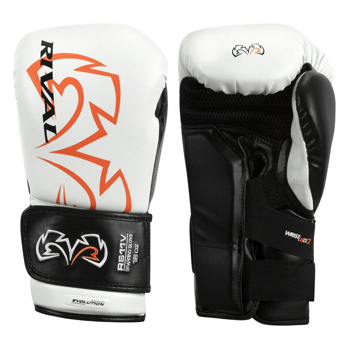 RIVAL GLOVES RS11V BOXING HOOK AND LOOP WHITE/BLACK