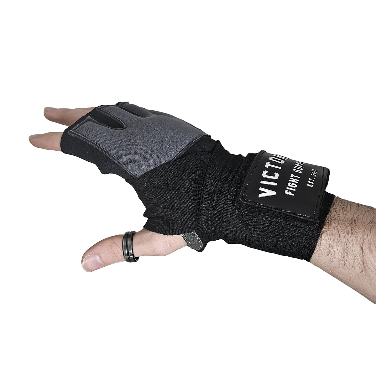 VICTORY HYBRID GEL HANDWRAPS PAIR OS BLACK/GREY