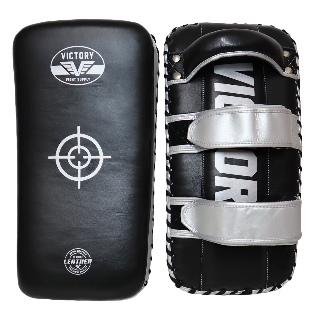 VICTORY THAI PADS LEATHER BLACK/SILVER