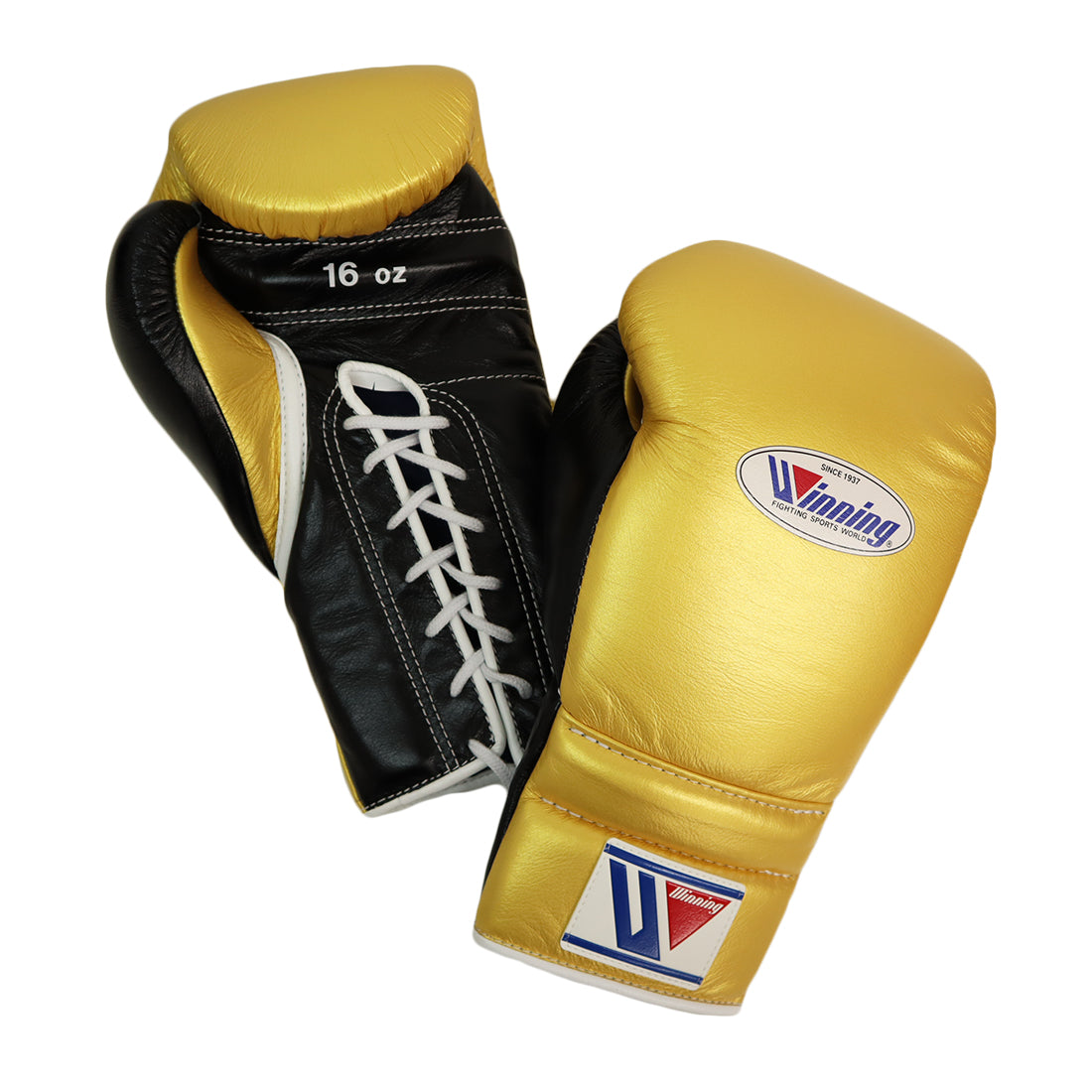 WINNING GLOVES CUSTOM HOOK & LOOP GOLD/BLACK 16OZ