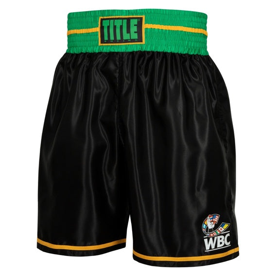 TITLE BOXING SHORTS WBC BLACK GREEN