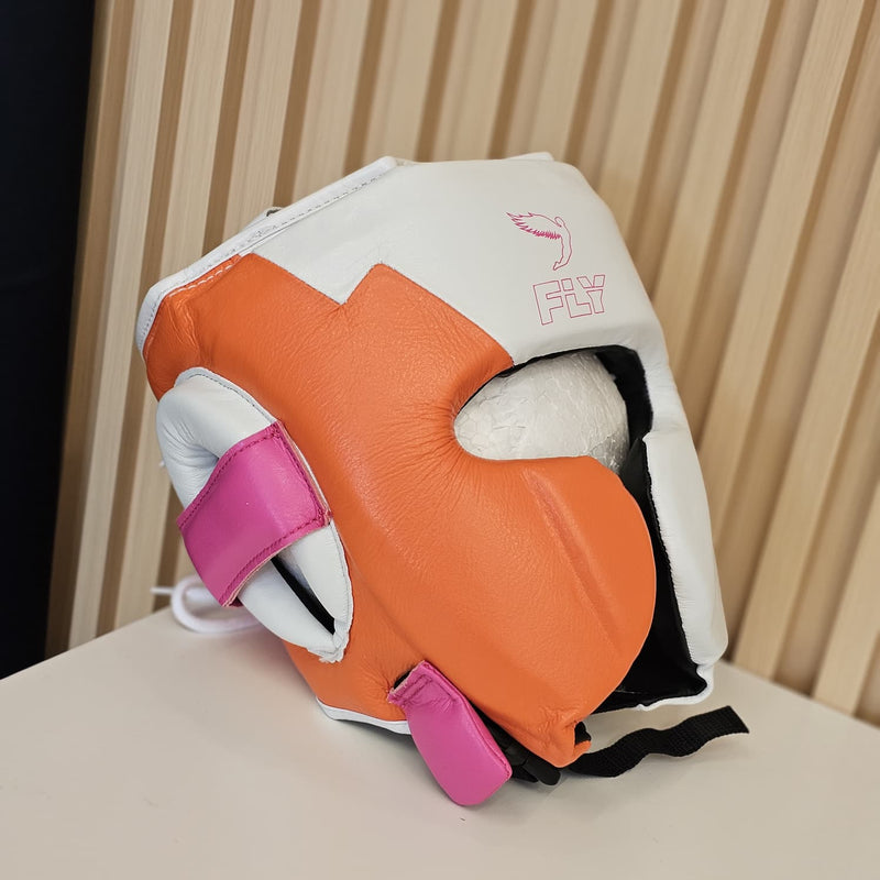 FLY HEADGEAR KNIGHT X CHEEK WHITE/PINK/ORANGE