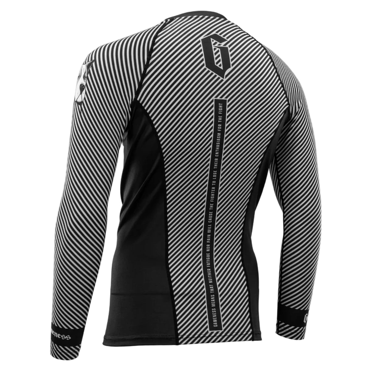 GAMENESS RASHGUARD SPIRIT ANIMAL L/S BLACK/WHITE