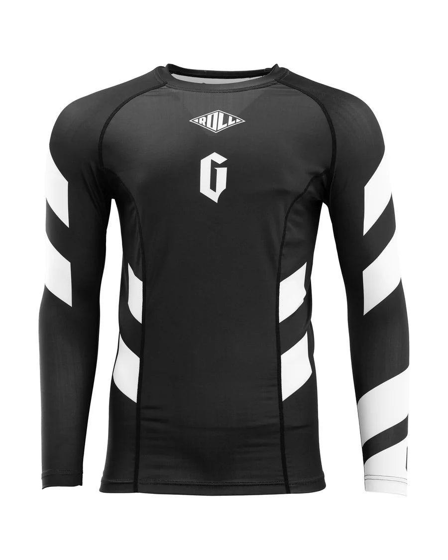 GAMENESS RASHGUARD PRO RANK LONG SLEEVE BLACK/WHITE