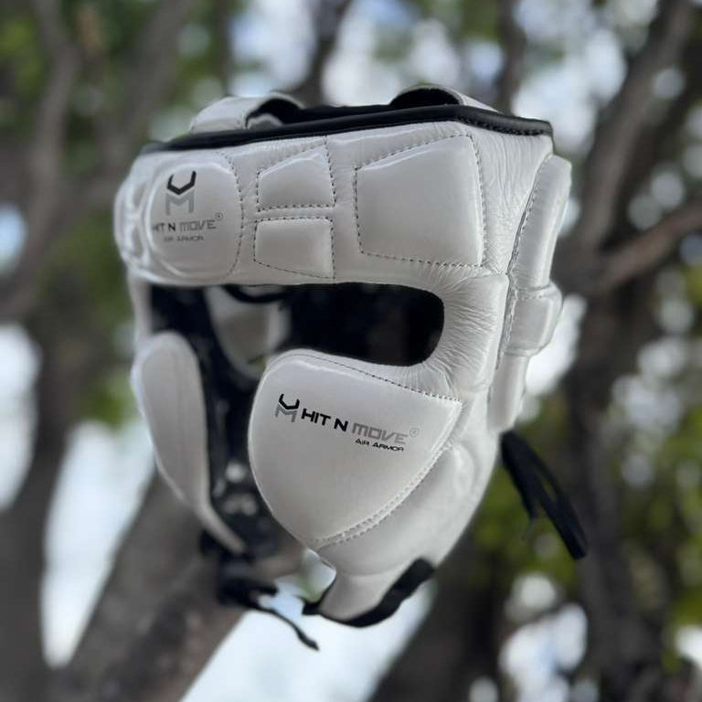 HIT N MOVE HEADGEAR AIR ARMOUR CHEEK WHITE SILVER