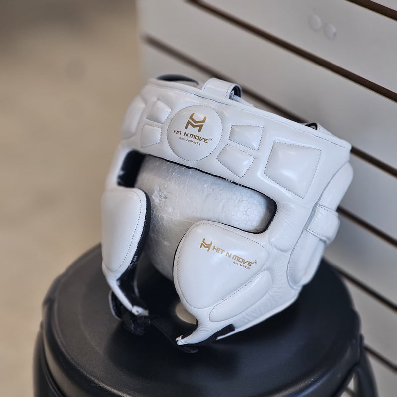 HIT N MOVE HEADGEAR AIR ARMOUR CHEEK WHITE/GOLD