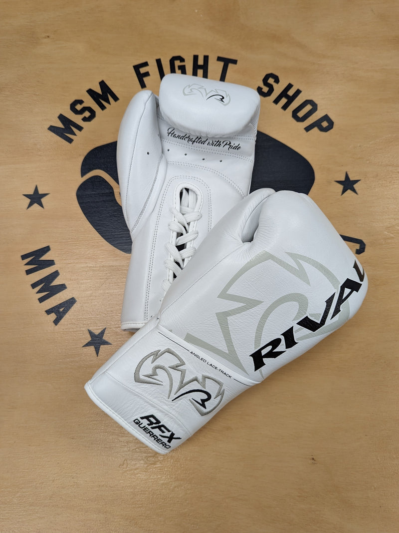 RIVAL GLOVES LACE RFX GUERRERO PRO FIGHT HDE-F WHITE