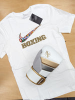 NIKE SHIRT MEN'S BOXING MULTI FLAG TEE WHITE/GOLD