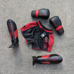 VICTORY MUAY THAI SHORTS CARBON BLACK/RED