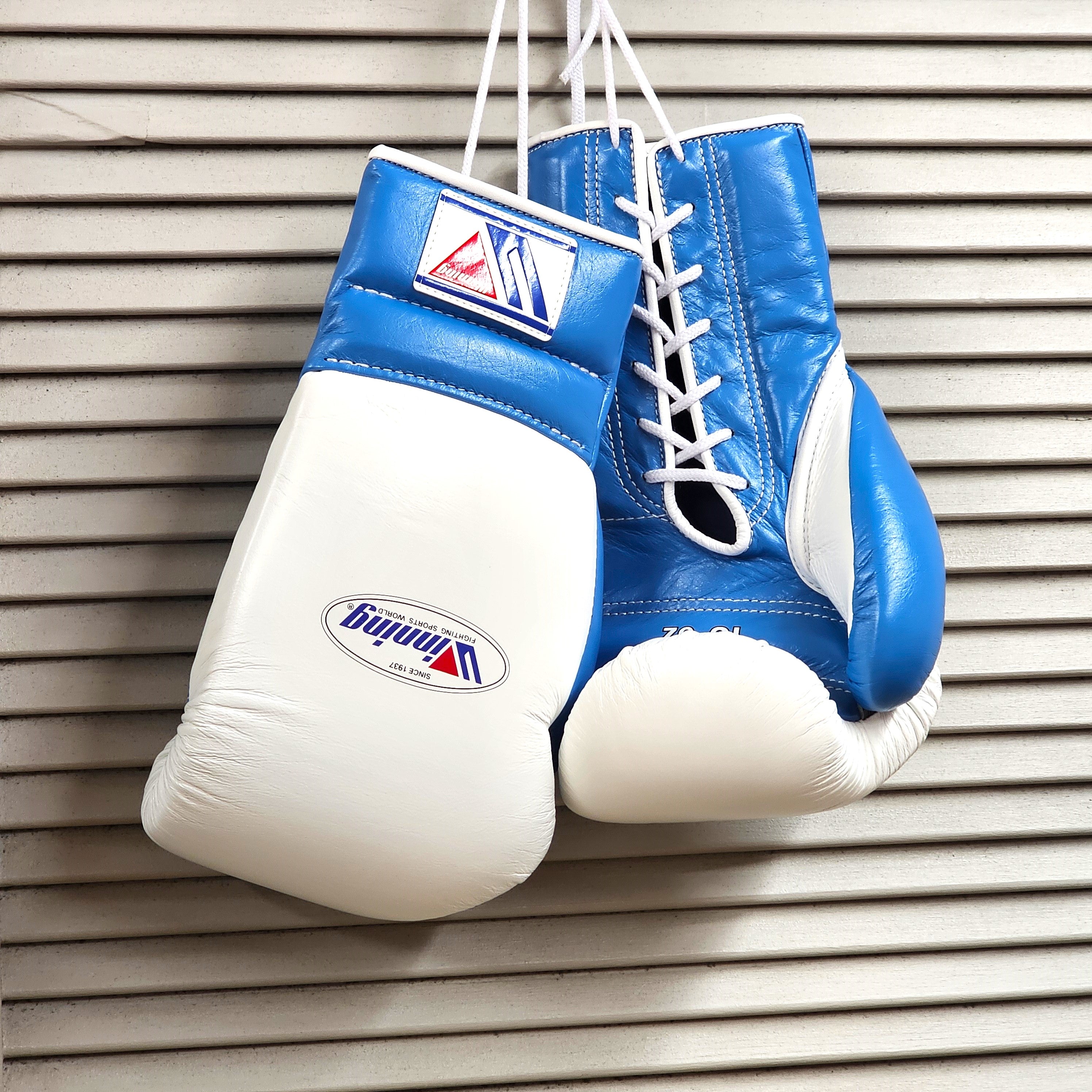 WINNING GLOVES CUSTOM LACE WHITE/SKY BLUE – MSM FIGHT SHOP