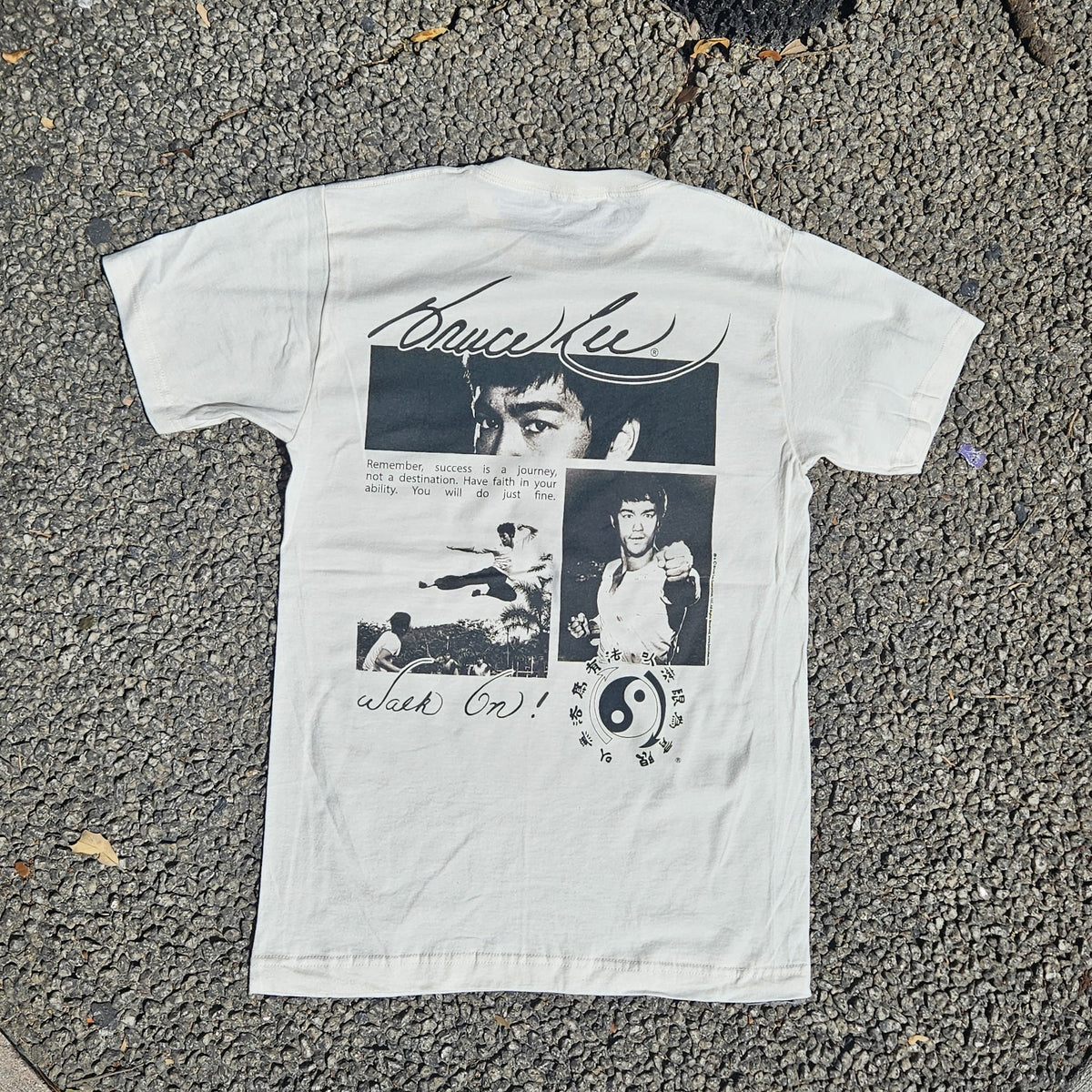 BRUCE LEE SHIRT COLLAGE BONE WHITE/BLACK