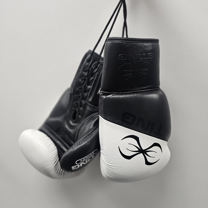 STING BOXING GLOVES ORION LACE UP BLACK WHITE