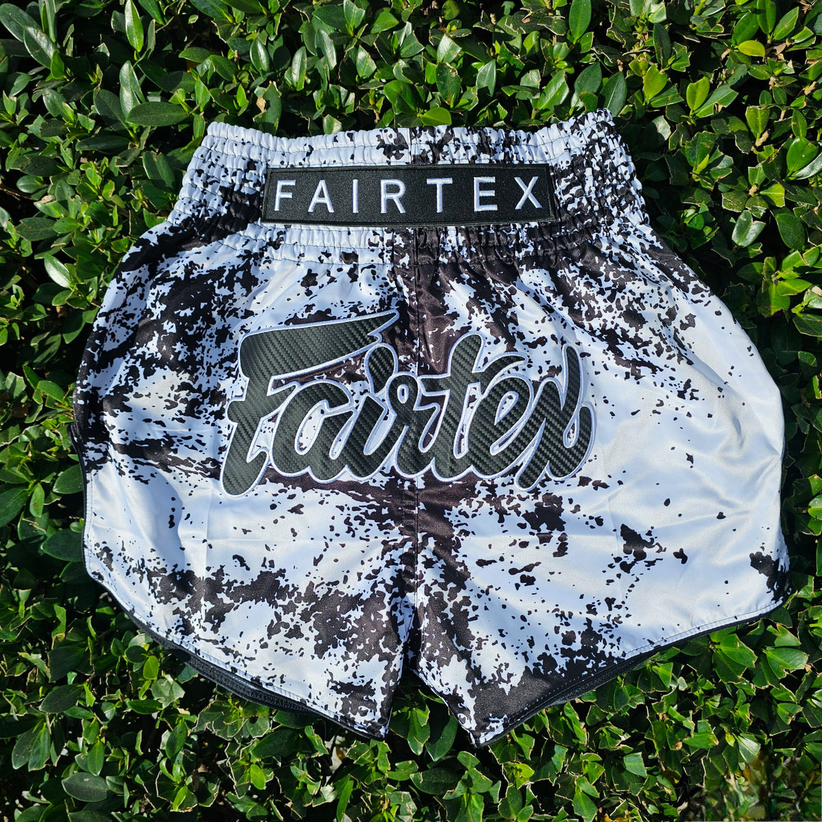 FAIRTEX THAI SHORTS SLIM CUT SATIN GRUNGE BLACK