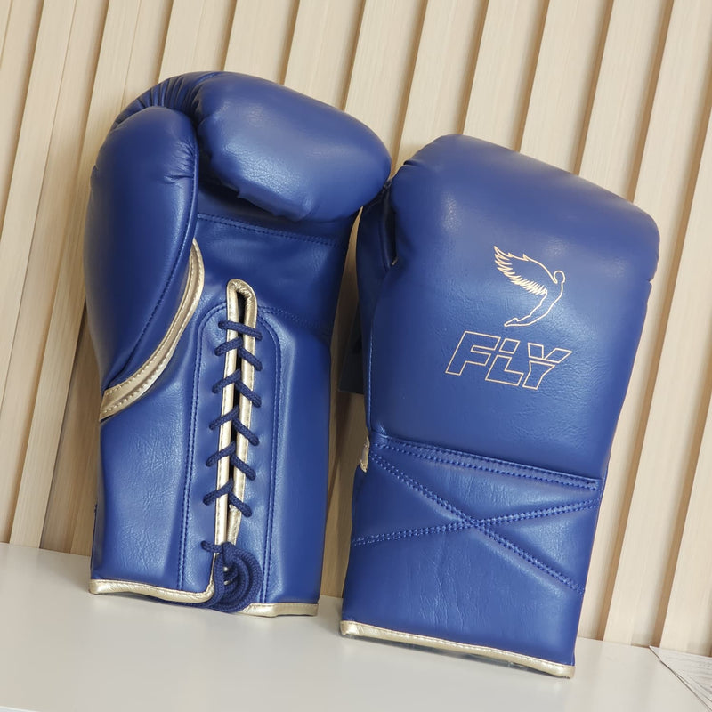 FLY BOXING GLOVES SUPER LACE PRO X 2 BLUE/GOLD