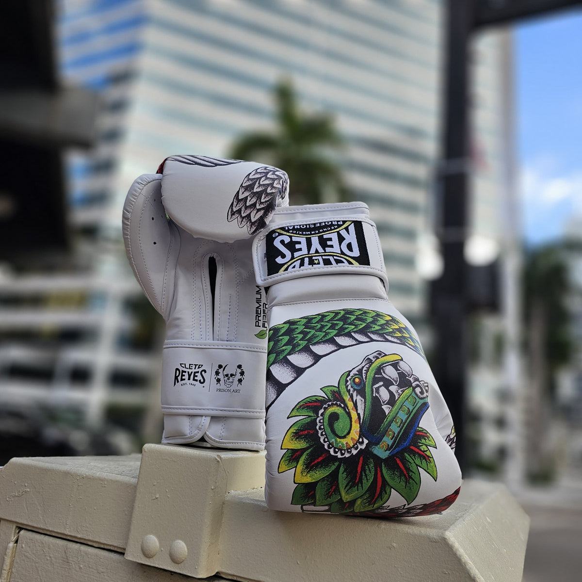 CLETO REYES GLOVES QUETZALCOATL WHITE GREEN