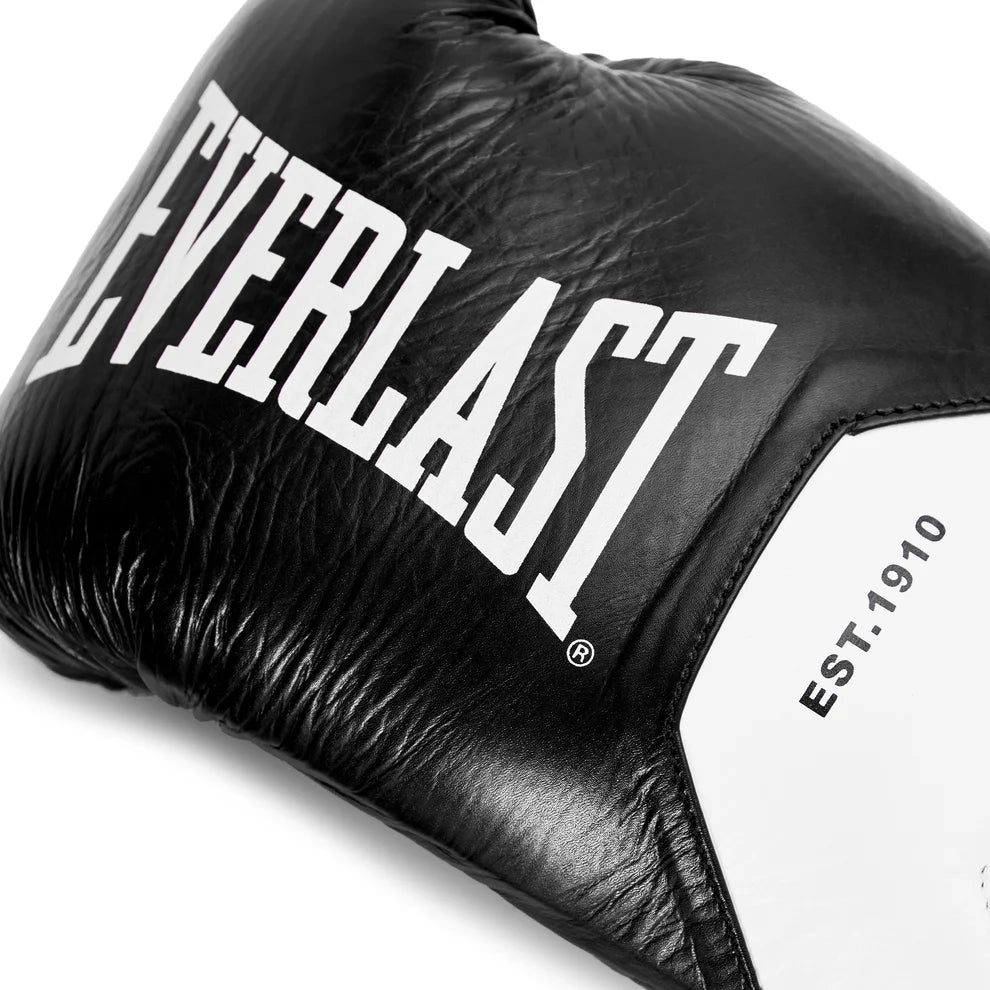 EVERLAST GLOVES LACE MX ELITE PRO FIGHT LEATHER BLACK/WHITE