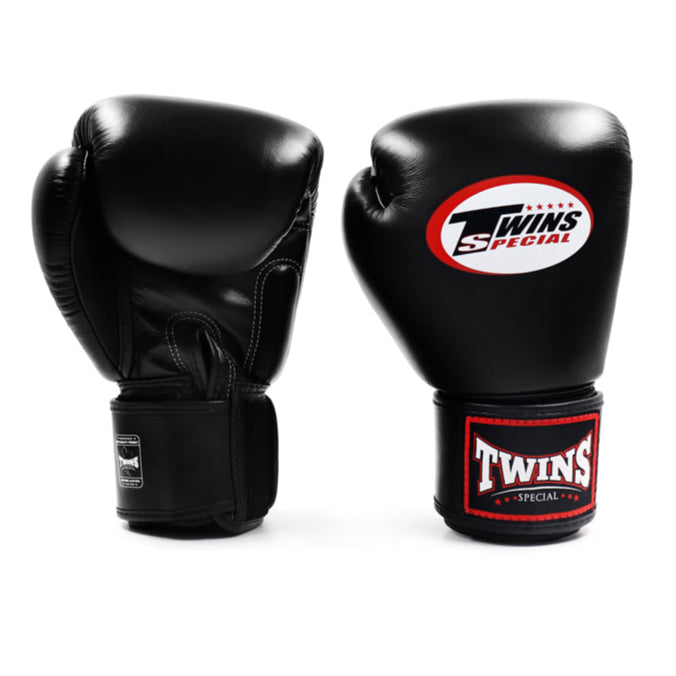 TWINS GLOVES LEATHER HOOK AND LOOP BLACK