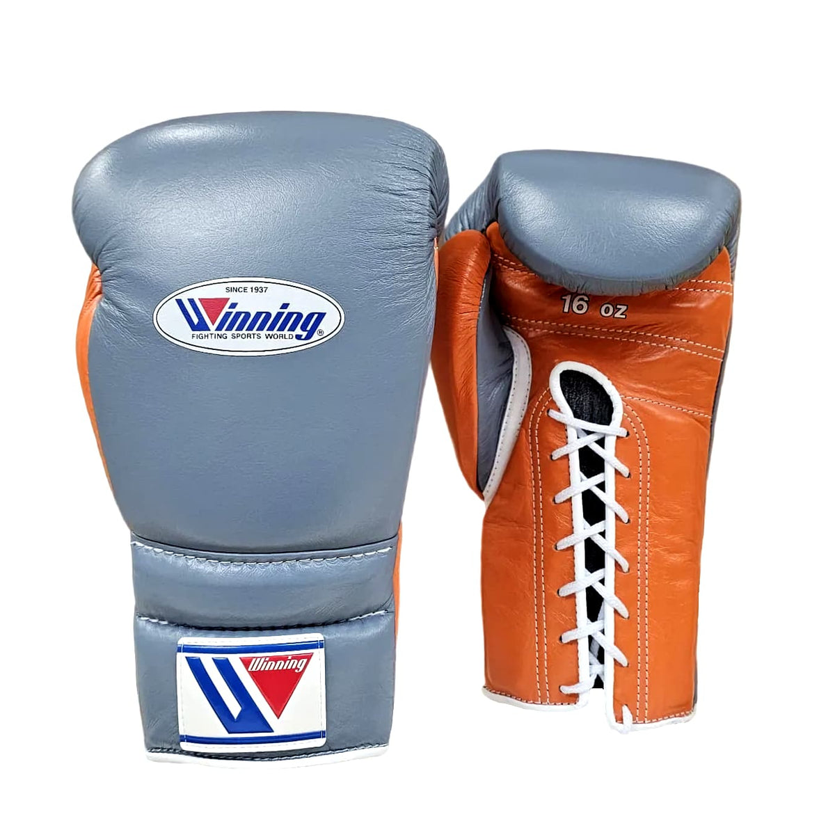 WINNING GLOVES CUSTOM LACE GREY/ORANGE 16OZ