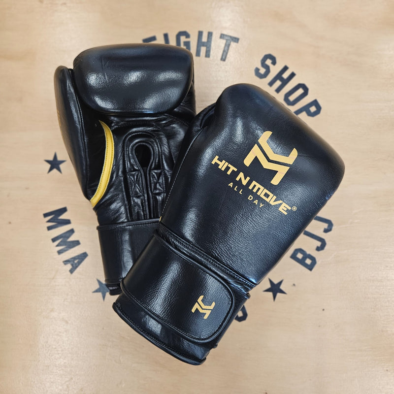 HIT N MOVE GLOVES CONDITIONING 24OZ HOOK & LOOP BLACK / GOLD