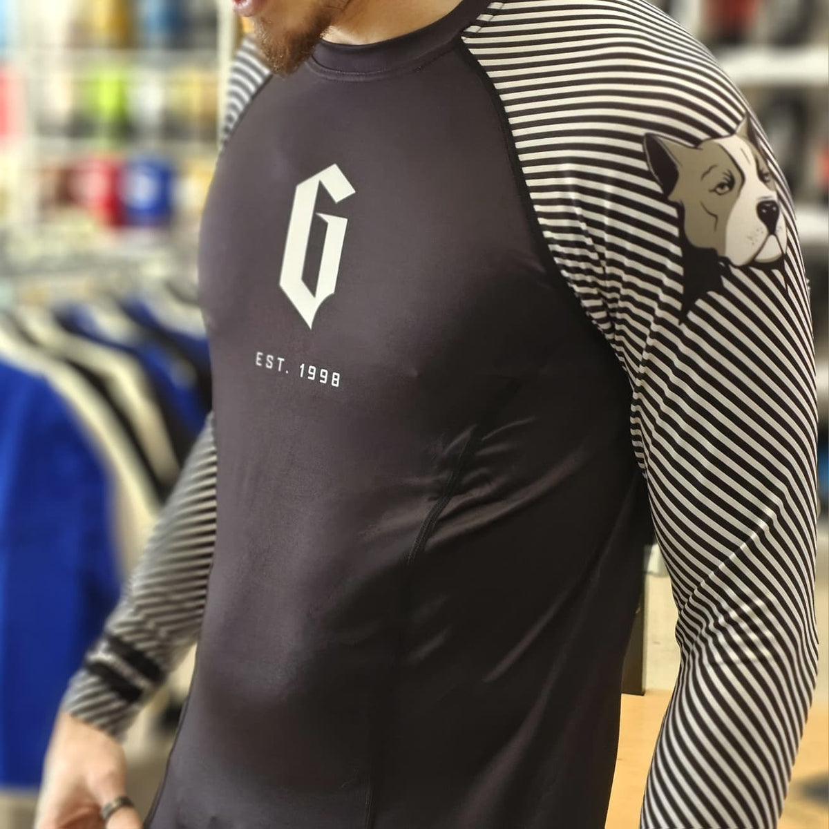 GAMENESS RASHGUARD L/S SPIRIT ANIMAL BLACK/WHITE