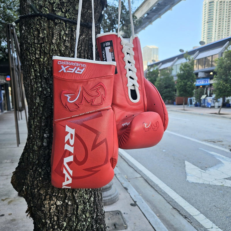 RIVAL GLOVES LACE RFX GUERRERO PRO FIGHT HDE-F RED/WHITE