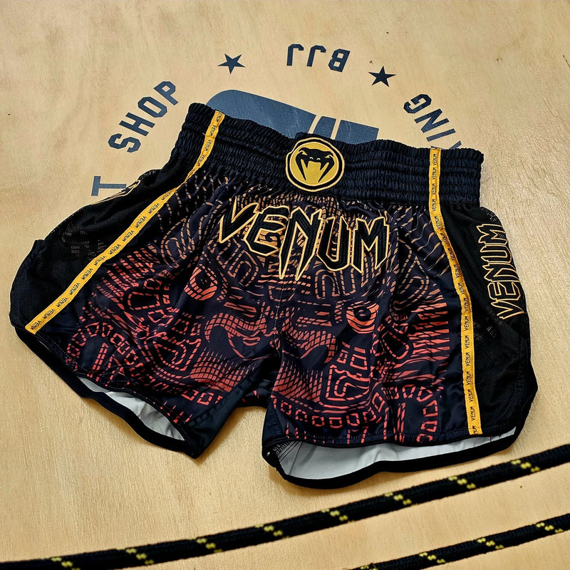 VENUM THAI SHORTS QUETZAL FURY BLACK/RED/ORGANGE