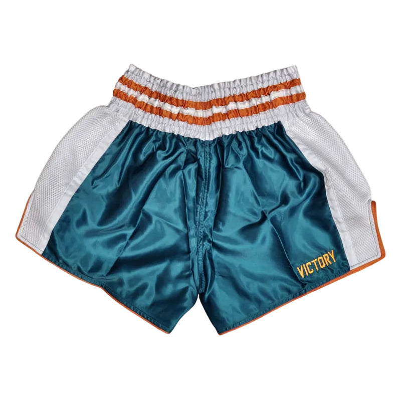 VICTORY MUAY THAI SHORTS EDGE TEAL/WHITE/ORANGE
