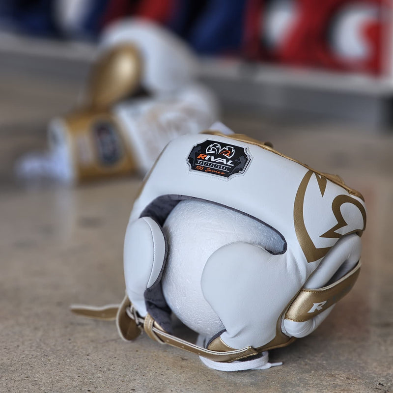 RIVAL HEADGEAR RHG100 LIMITED EDITION WHITE/GOLD