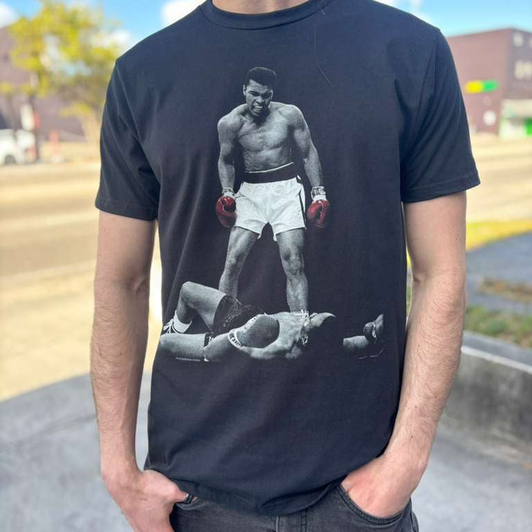MUHAMMAD ALI SHIRT GET UP AND FIGHT BLACK
