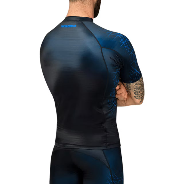 HAYABUSA RASHGUARD GEO S/S BLACK/BLUE