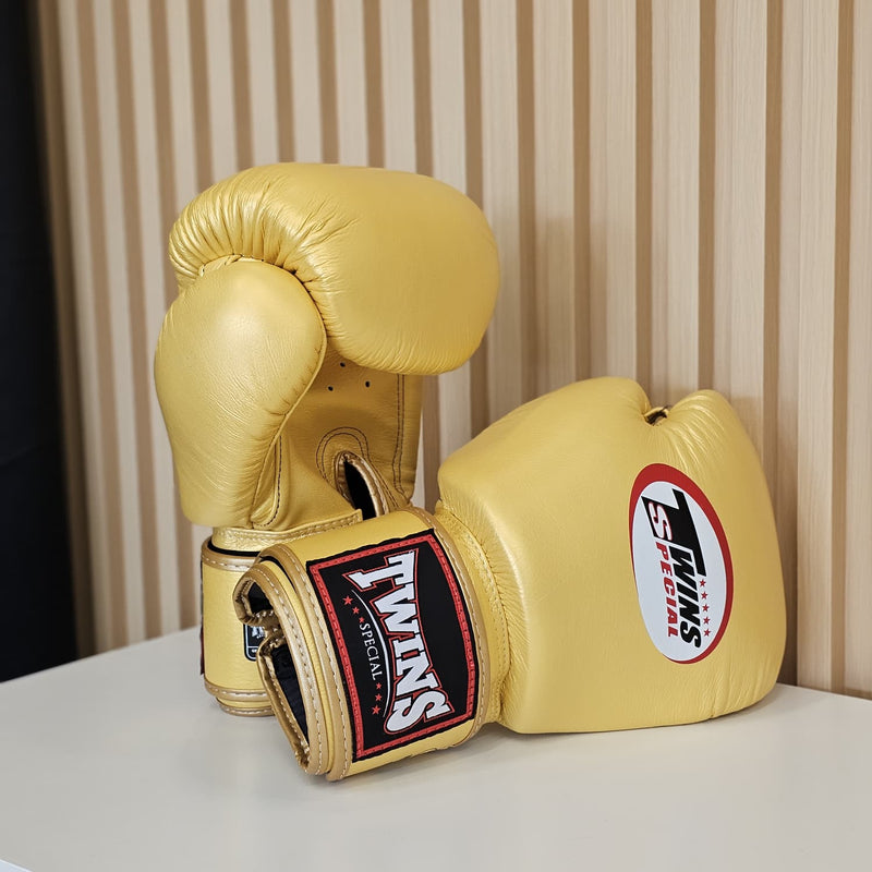 TWINS GLOVES LEATHER HOOK AND LOOP GOLD