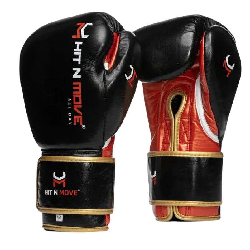 HIT N MOVE GLOVES PRO AGILITY  HOOK & LOOP BLACK /RED