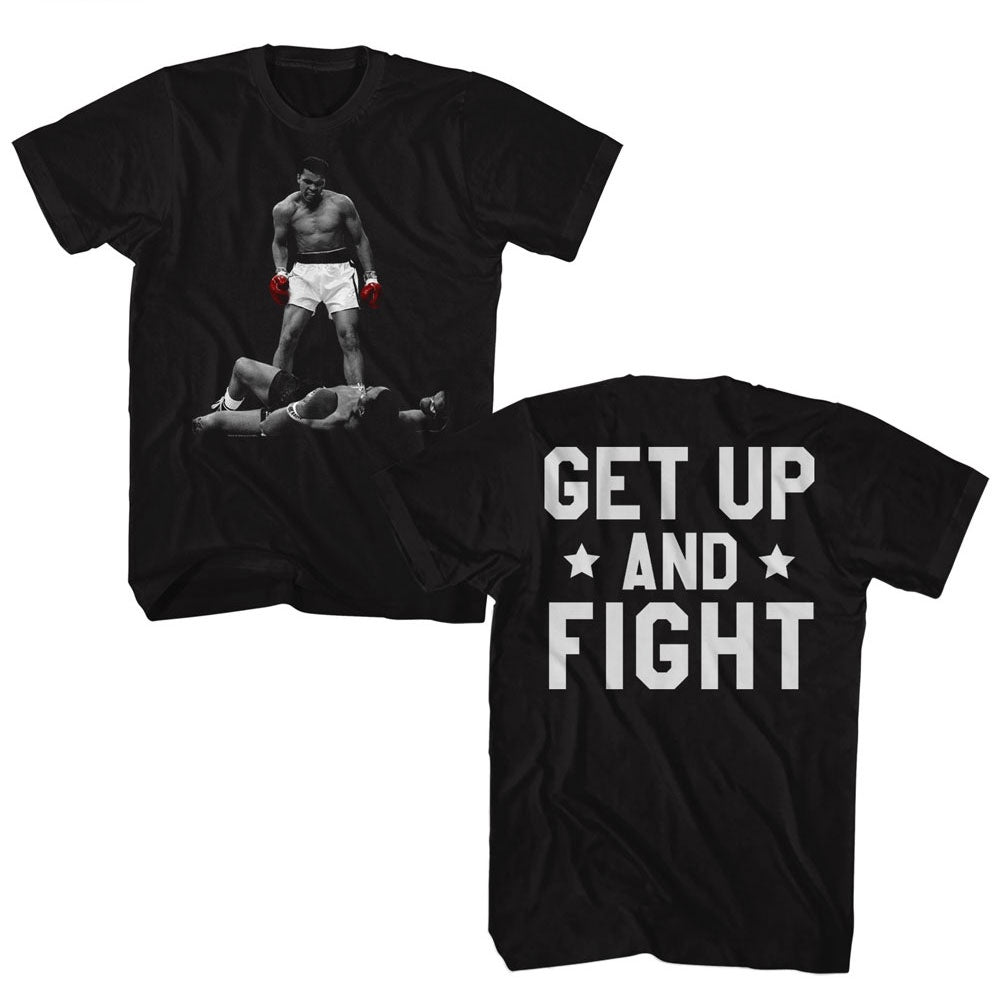 MUHAMMAD ALI SHIRT GET UP AND FIGHT BLACK