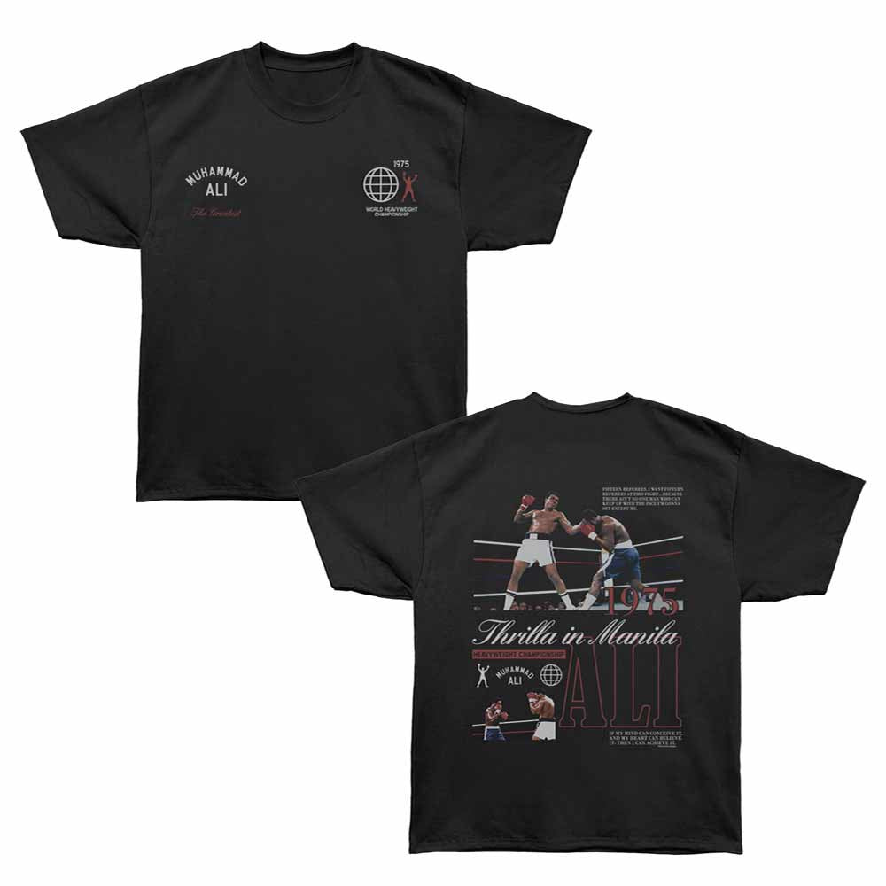 MUHAMMAD ALI SHIRT OVERSIZED THRILLA IN MANILLA BLACK/WHITE