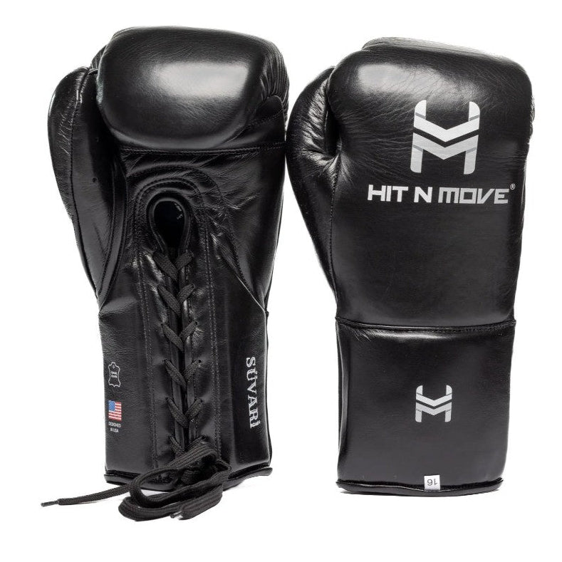 HIT N MOVE GLOVES SUVARI  HORSE HAIR LACE UP BLACK