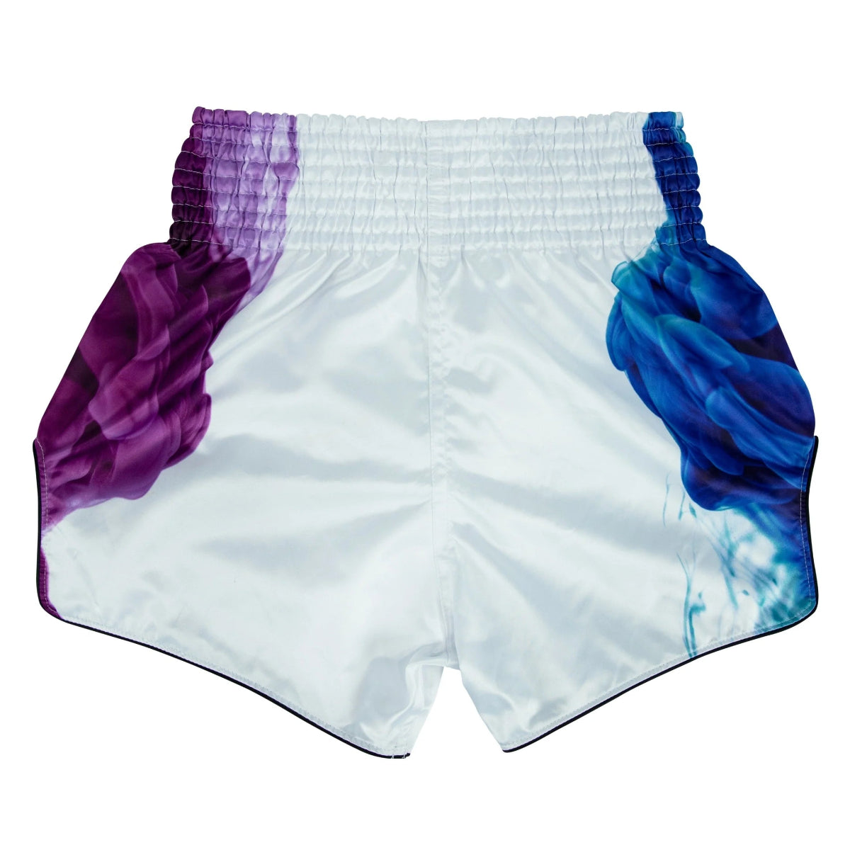 FAIRTEX THAI SHORTS SLIM CUT SATIN TECH HOUSE WHITE BLUE PURPLE