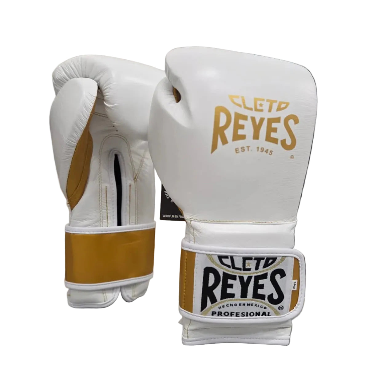 CLETO REYES GLOVES HOOK & LOOP LIMITED EDITION WHITE/GOLD – MSM