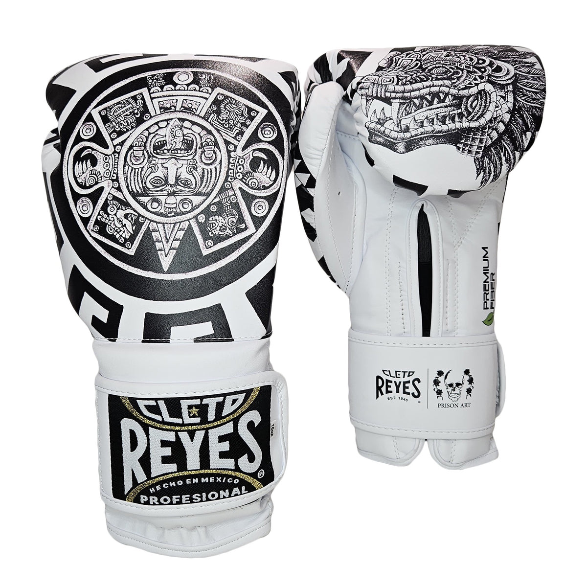 CLETO REYES GLOVES AZTEC CALENDER WHITE/BLACK