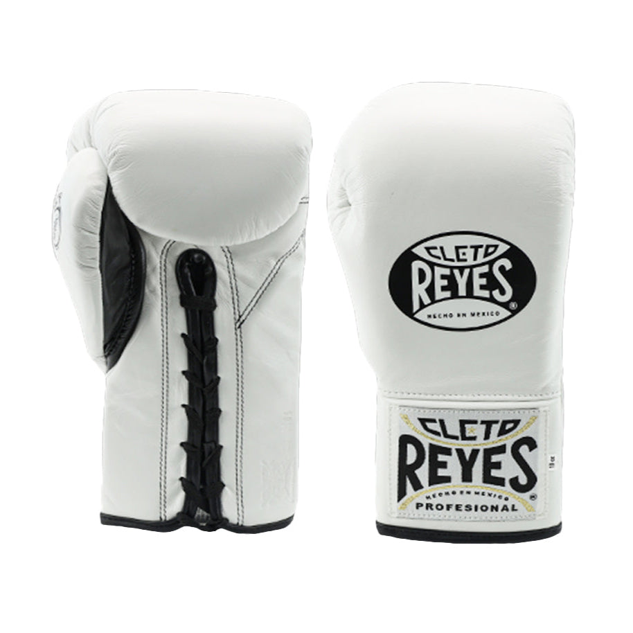 White boxing gloves with Cleto Reyes logo on a white background