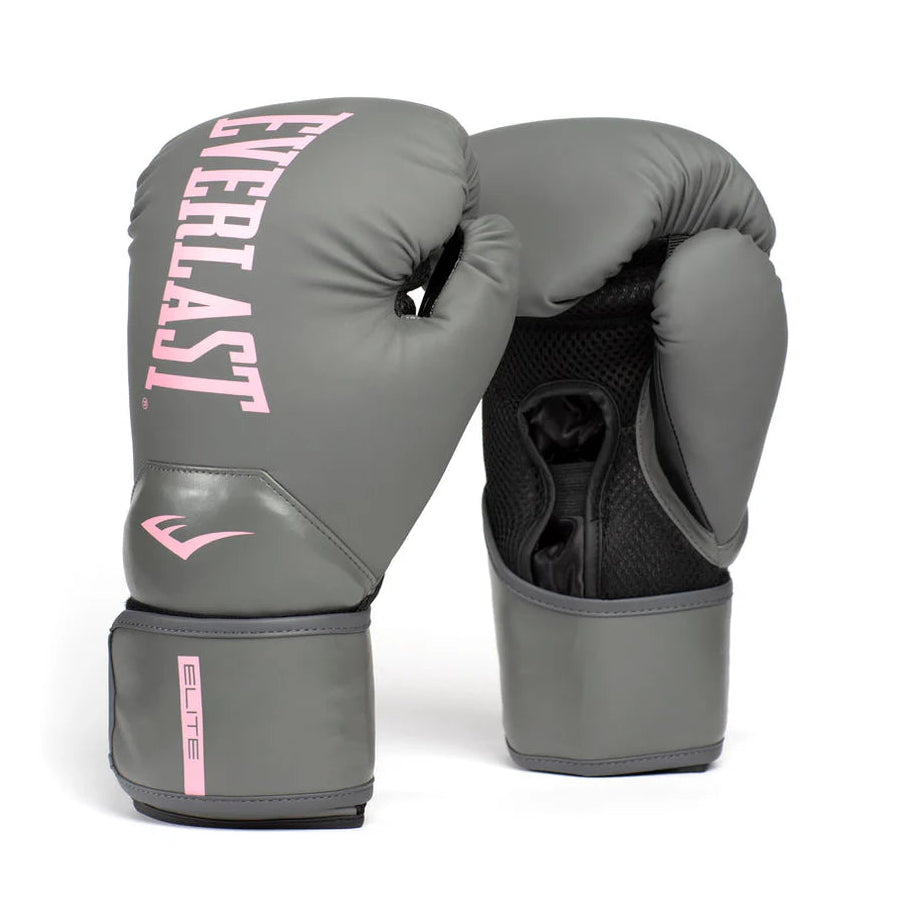 EVERLAST GLOVES ELITE 2 HOOK AND LOOP GREY/PINK