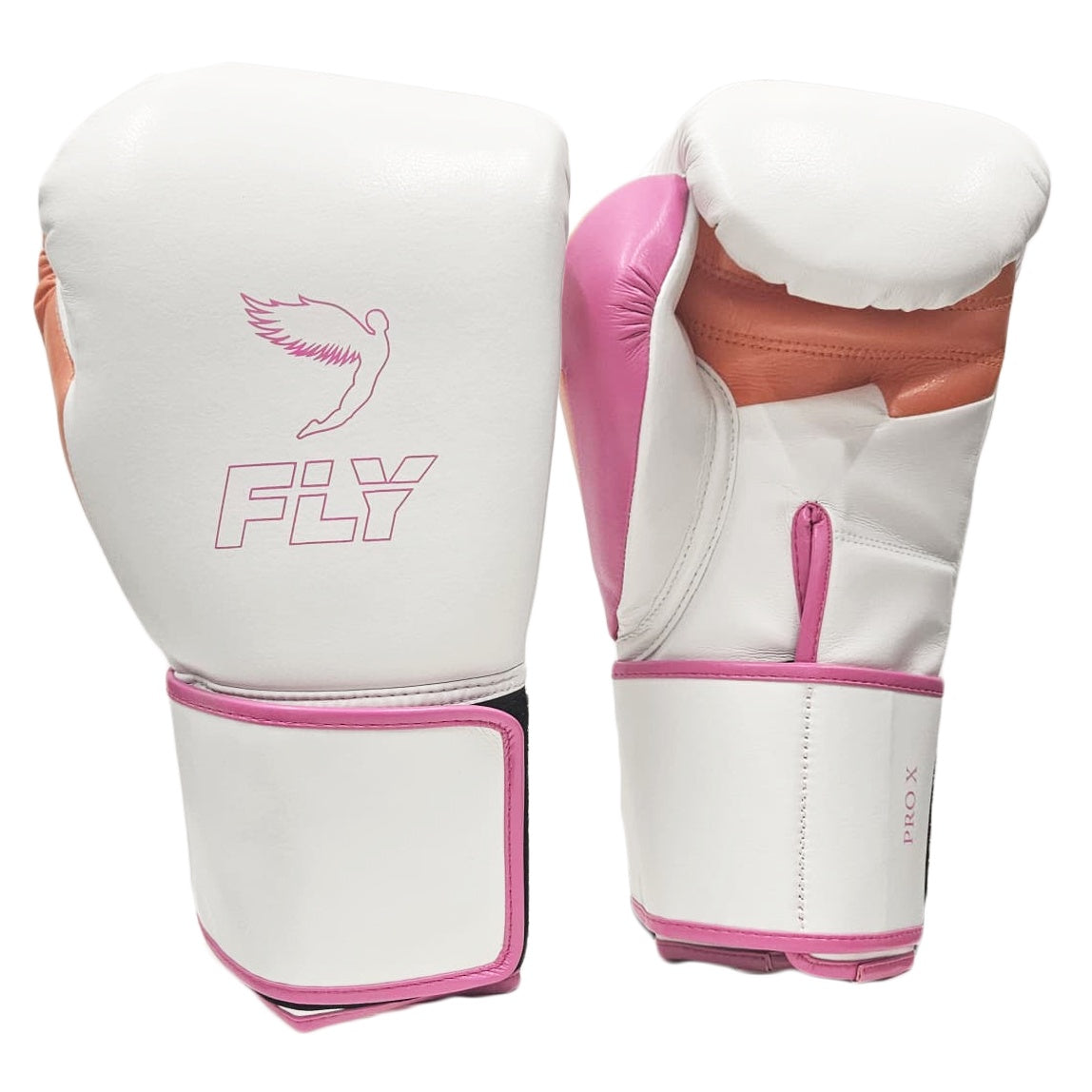FLY BOXING GLOVES SUPER LOOP PRO X 2 WHITE/PINK/ORANGE