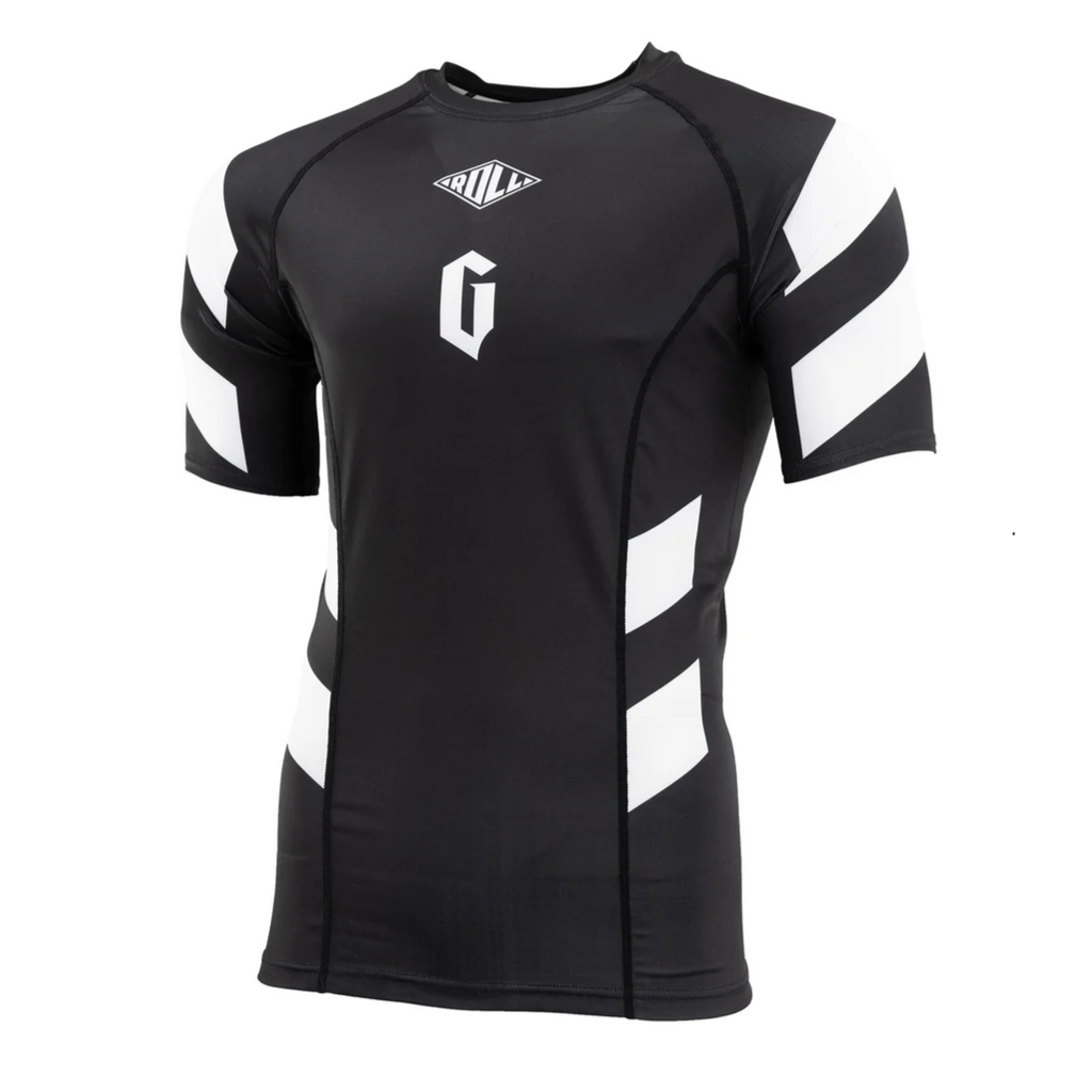 GAMENESS RASHGUARD PRO RANK S/S BLACK/WHITE – MSM FIGHT SHOP